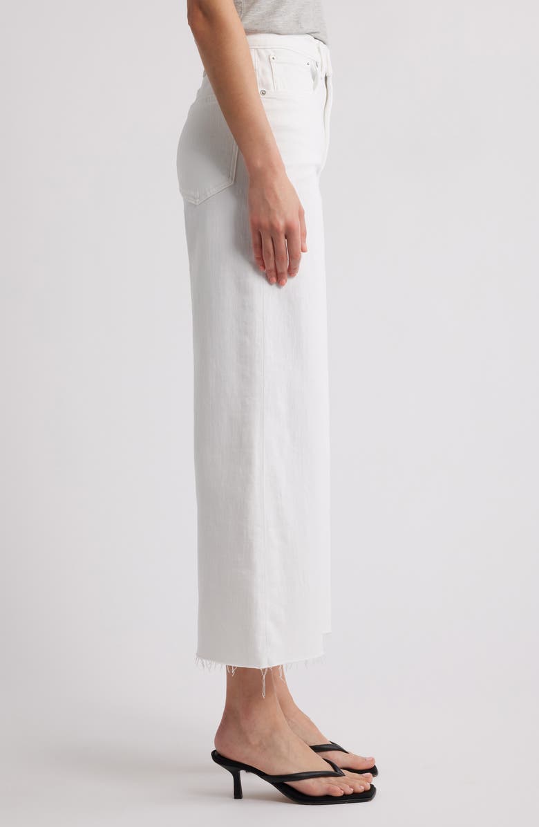 Madewell Raw Hem High Waist Crop Flare Wide Leg Jeans, Alternate, color, Pure White