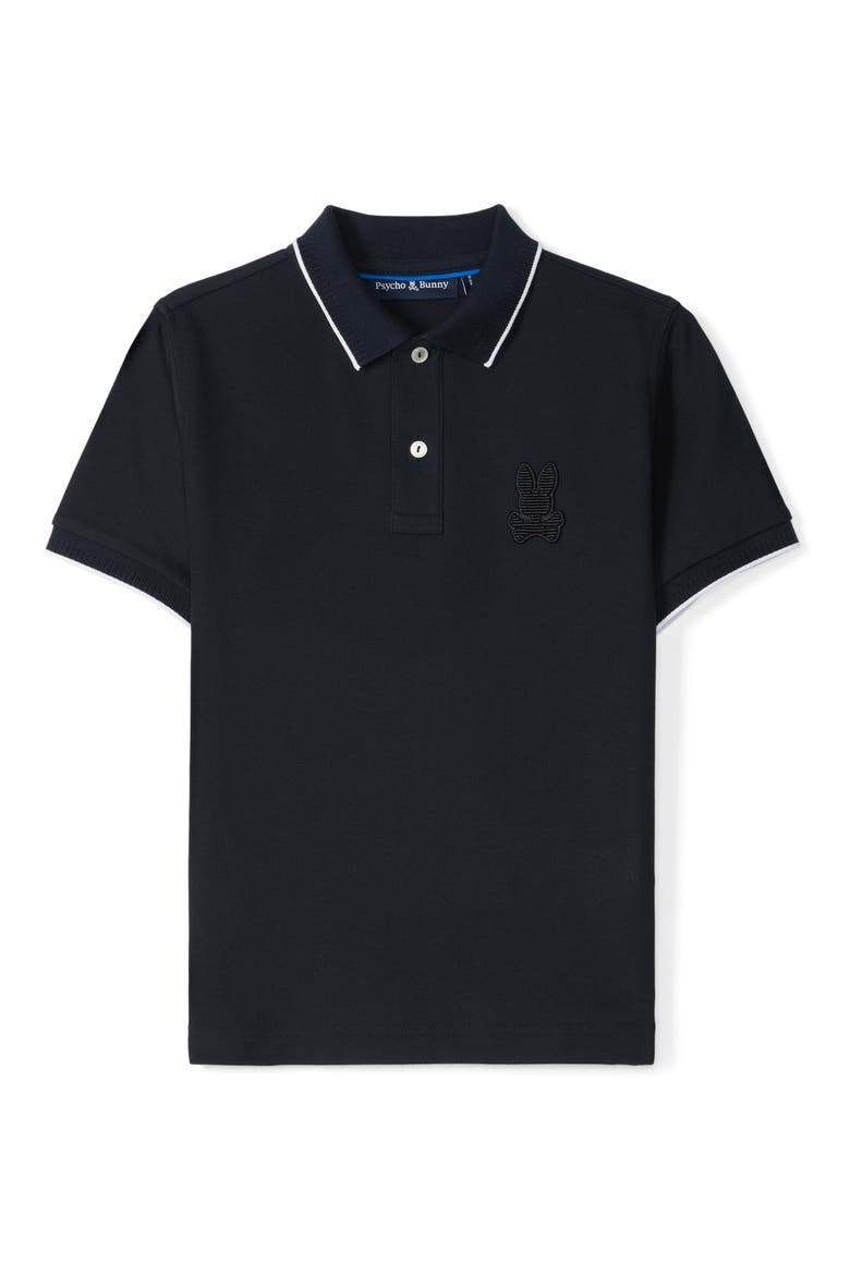 Kids' Kingston Tipped Piqué Polo, Main, color, NAVY