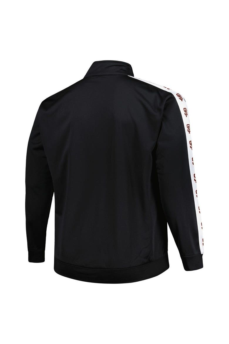 Men's Black San Francisco Giants Big & Tall Tricot Track Full-Zip Jacket, Alternate, color, Black