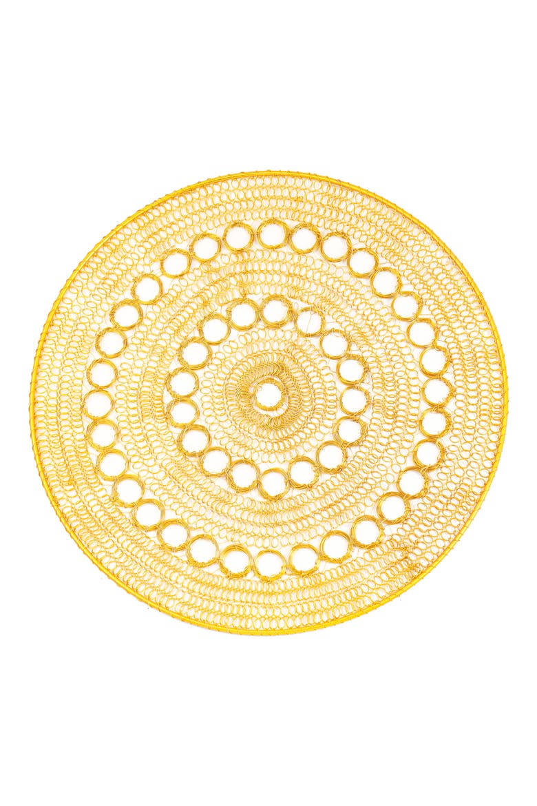 Celestial Rings Metal Placemat, Main, color, GOLD