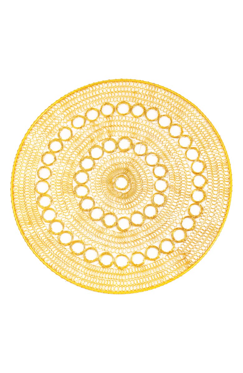 Tiramisu Celestial Rings Set of 4 Metal Placemats, Main, color, Gold