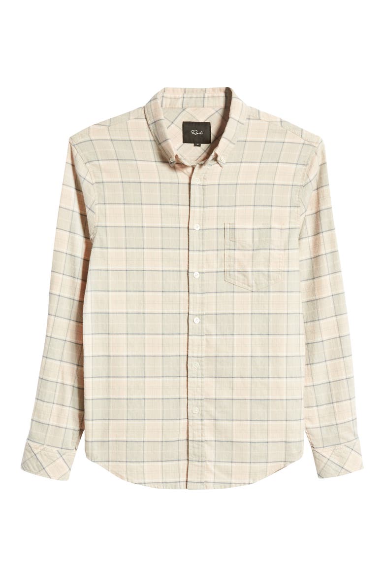 Reid Plaid Stretch Cotton Button-Down Shirt, Alternate, color, ROSE WINDOWPANE MELANGE