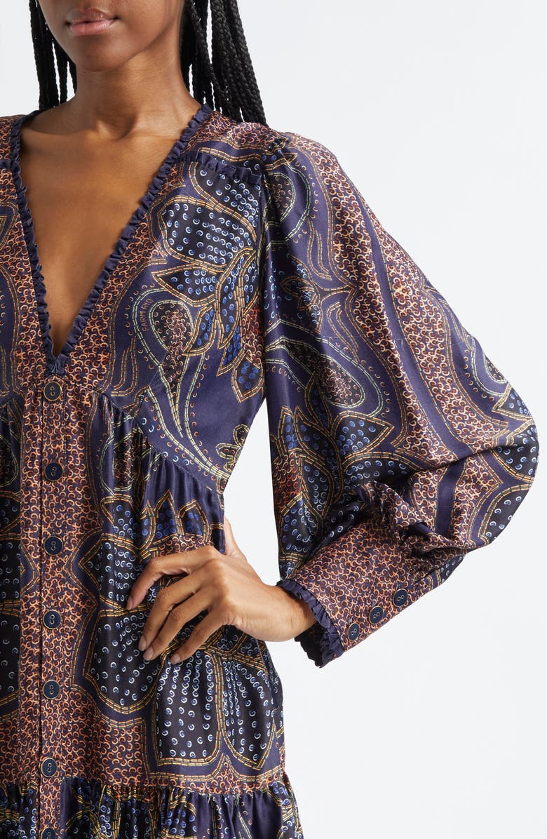 FARM Rio FLORAL GLAM BLUE MINI DRESS, Alternate, color, 