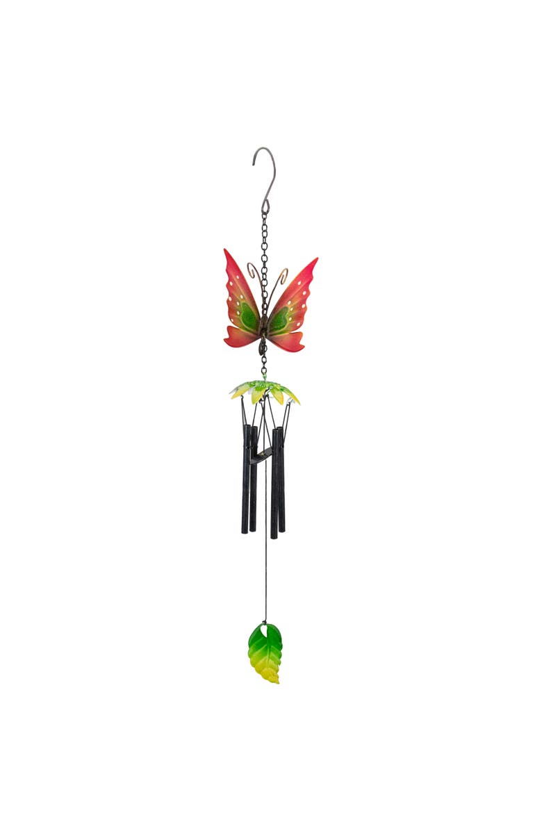 Northlight 19" Red Metal Butterfly Outdoor Garden Windchime, Alternate, color, Red