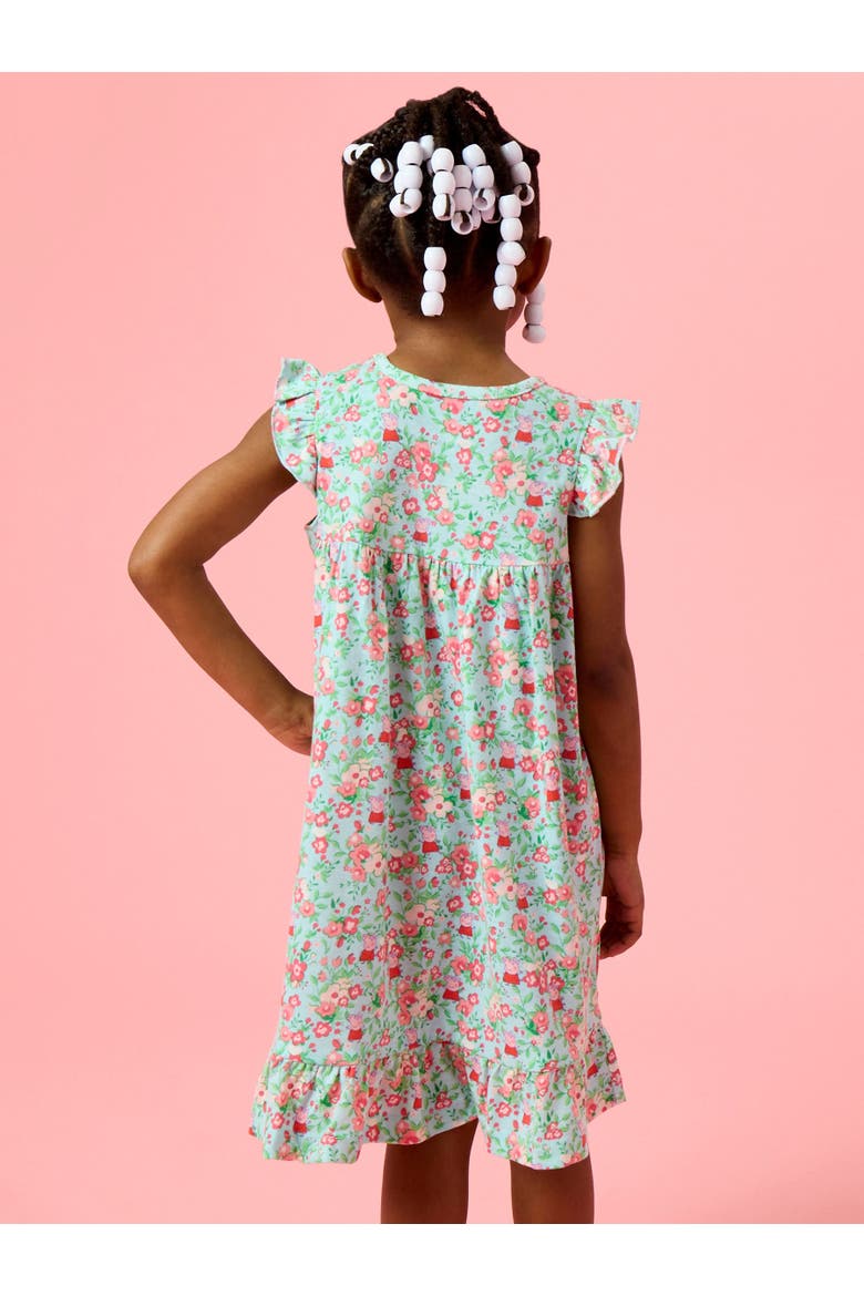 Peppa Pig Toddler Flutter Pajama Night Gown, Alternate, color, Blue Floral Peppa Pig