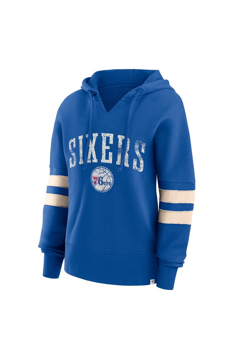 FANATICS Women's Fanatics Branded Royal Philadelphia 76ers Bold Move Dolman V-Neck Pullover Hoodie, Alternate, color, Royal