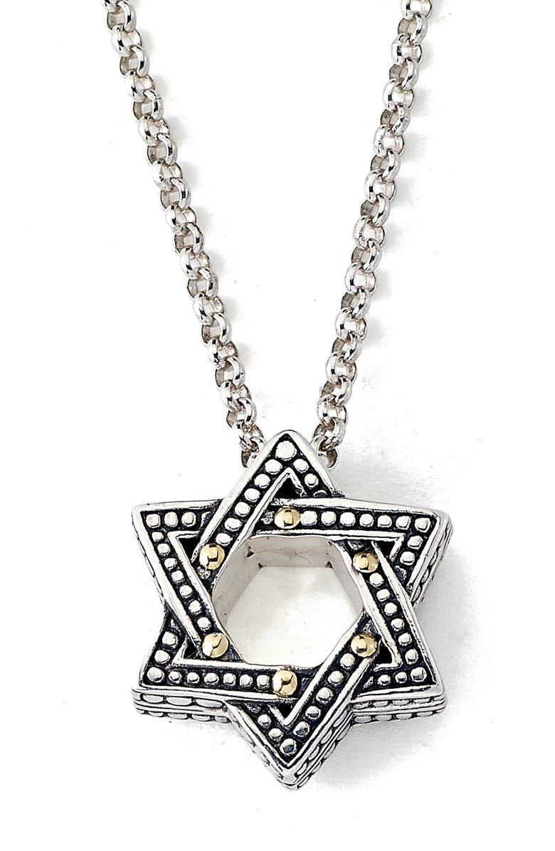 SAMUEL B. 18K Gold & Sterling Silver Star of David Pendant Necklace, Main, color, Silver And Gold