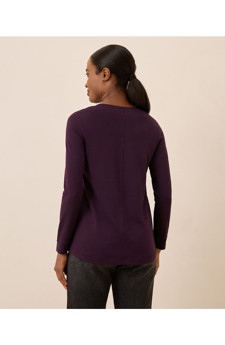 Pact Luxe Stretch Jersey Swing Long Sleeve Tee, Alternate, color, Black