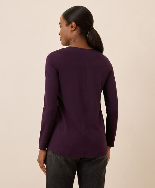 Pact Luxe Stretch Jersey Swing Long Sleeve Tee In Black
