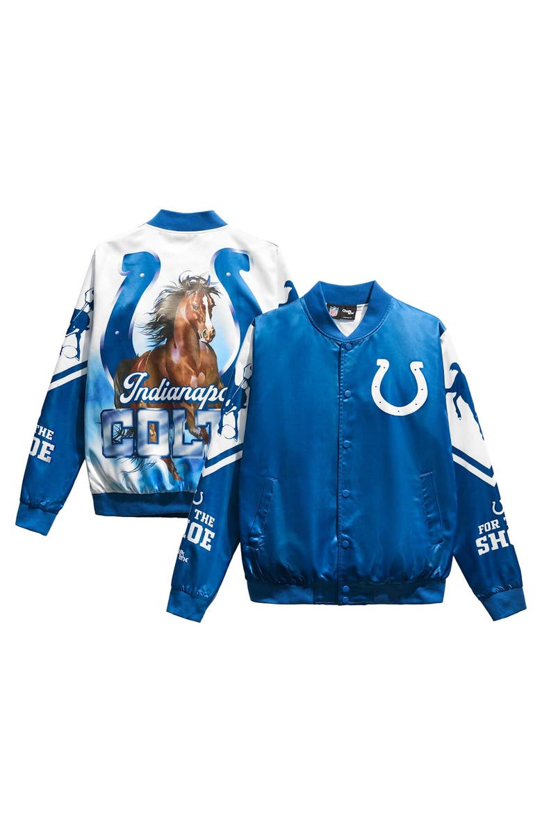 Chalk Line Men's Royal Indianapolis Colts Fanimation Satin Full-Snap Jacket, Alternate, color,