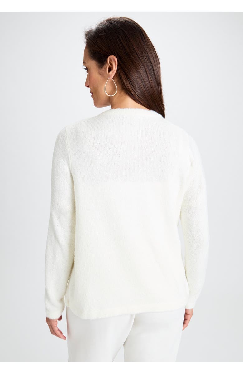 Jessica London Boucle Pearl Cardigan, Alternate, color, Ivory Pearl