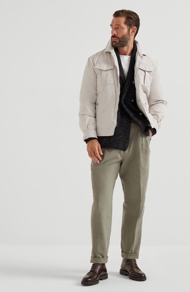 Brunello Cucinelli Bomber jacket with padding, Alternate, color, Ivory