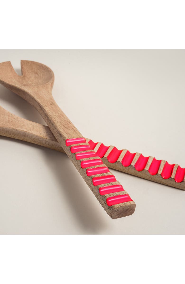 Zsa Zsa Zsu Lakri Set Of 2 Mango Tree Salad Spoon, Alternate, color, Gold