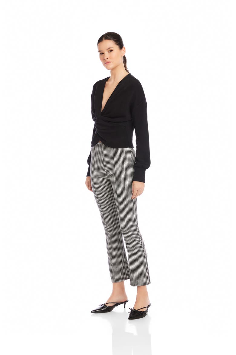 Sigourney Houndstooth Pintuck Pull-On Ankle Bootcut Pants, Alternate, color, HOUNDSTOOTH