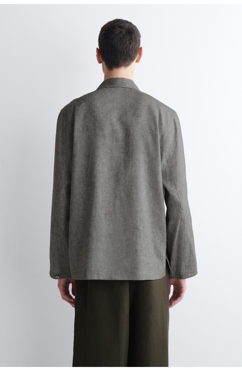 COS Linen Relaxed Shirt, Alternate, color, Gray Mélange