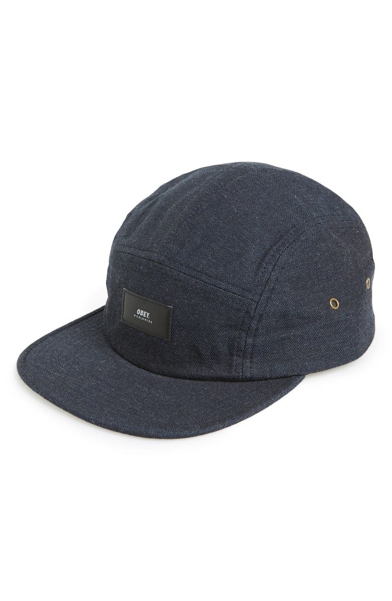 Obey 'Ontario' Herringbone Five-Panel Adjustable Camp Hat, Main, color,