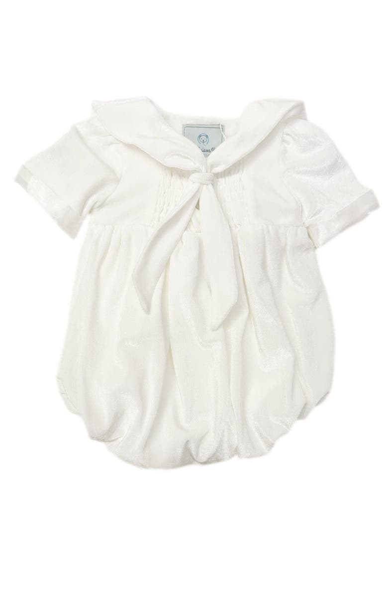 Petite Maison Kids Helenus Velour Ivory Romper, Main, color, Ivory