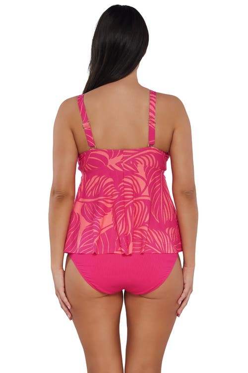 Sunsets Escape Marin Tankini Swimsuit Top In Blushing Palms Sandbar Rib