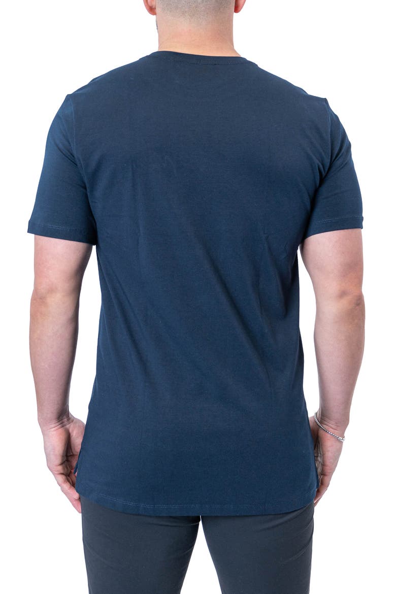 Siganture Nayblue Logo Embroidered Stretch Cotton T-Shirt, Alternate, color, BLUE
