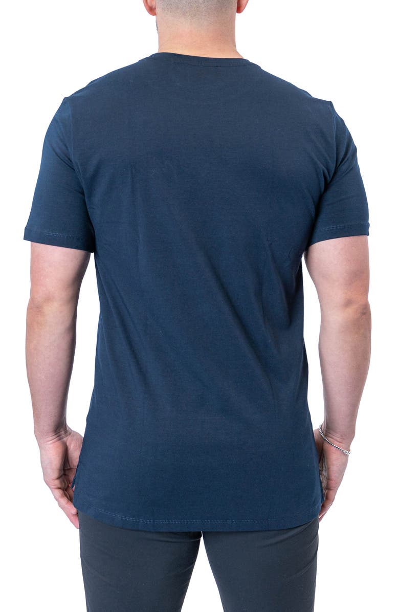 Maceoo Siganture Nayblue Logo Embroidered Stretch Cotton T-Shirt, Alternate, color, Blue