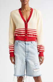 Golden Goose Nico Stripe Crop Cardigan