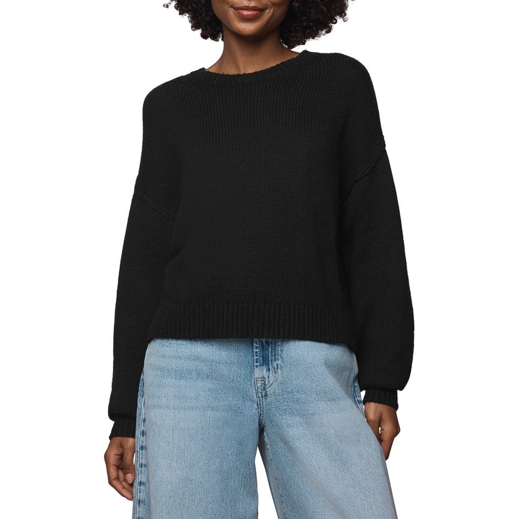 Splendid Delaney Crewneck Cotton Blend Sweater In Black