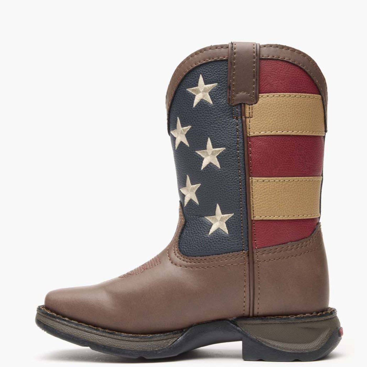 DURANGO Lil' Rebelby Kid's Patriotic Western Boot, Alternate, color, Brown And Union Flag