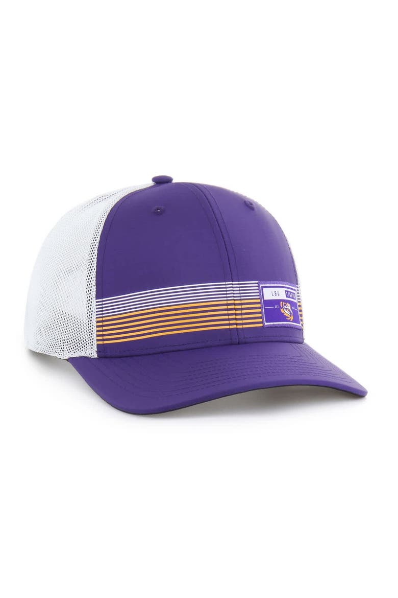Men's '47  Purple LSU Tigers Rangefinder brrr Trucker Adjustable Hat, Alternate, color, Purple