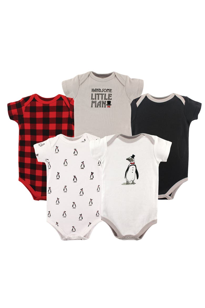 Multipack of 5 Comfortable Cotton Bodysuits, Main, color, Penguin