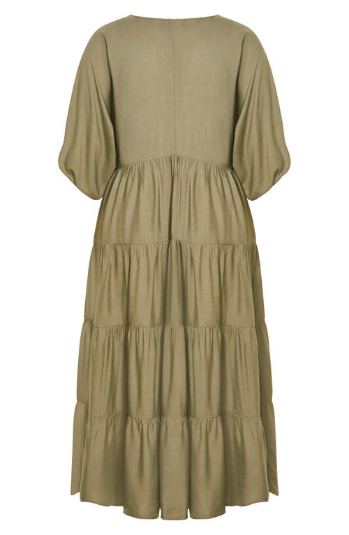 City Chic Jenna Tiered Maxi Dress In Brown