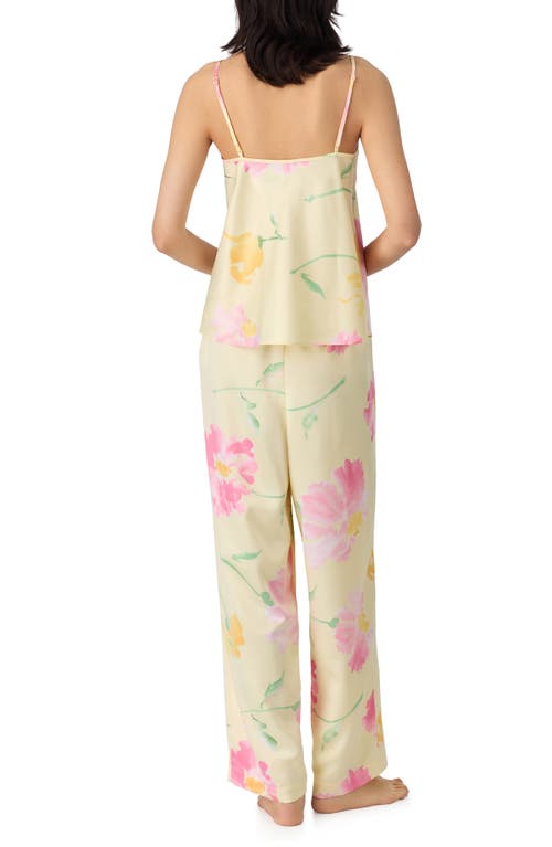 Shop Ralph Lauren Lauren  Floral Satin Pajamas In Yellow Floral
