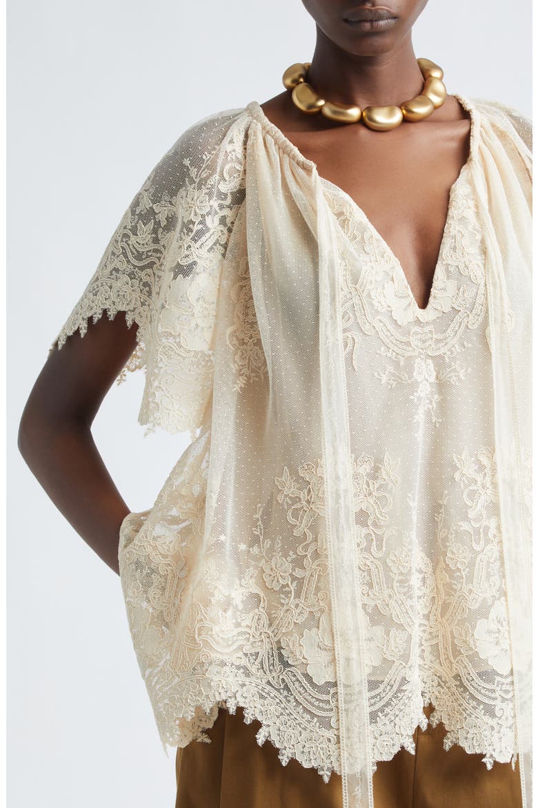 Luna Lace Flutter Top, Alternate, color, CREAM