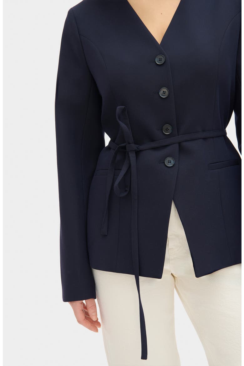 Parker Collarless Jacket, Alternate, color, NAVY