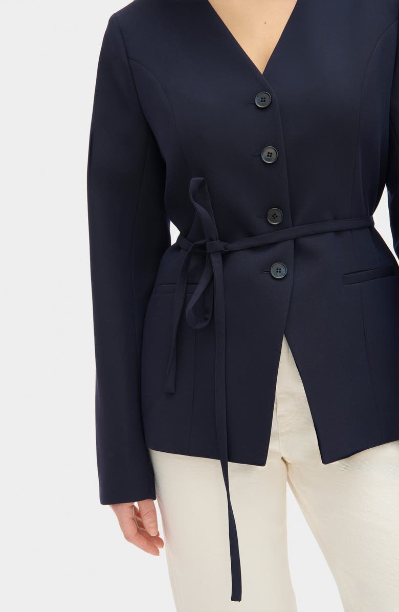 ALIGNE Parker Collarless Jacket, Alternate, color, Navy
