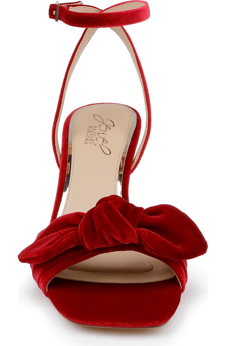 Jewel Badgley Mischka Emeli Ankle Strap Sandal, Alternate, color, Red Velvet