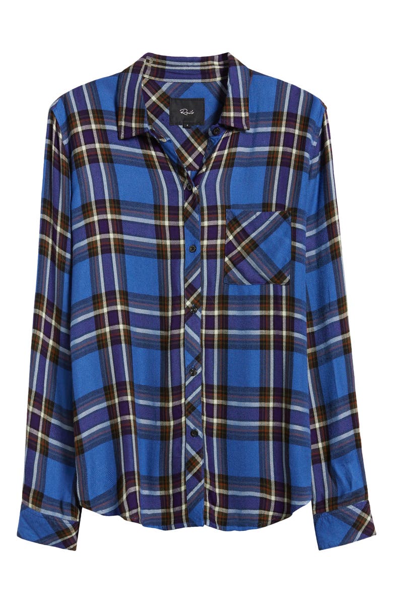 Rails Hunter Plaid Button-Up Shirt, Alternate, color, Sapphire Indigo