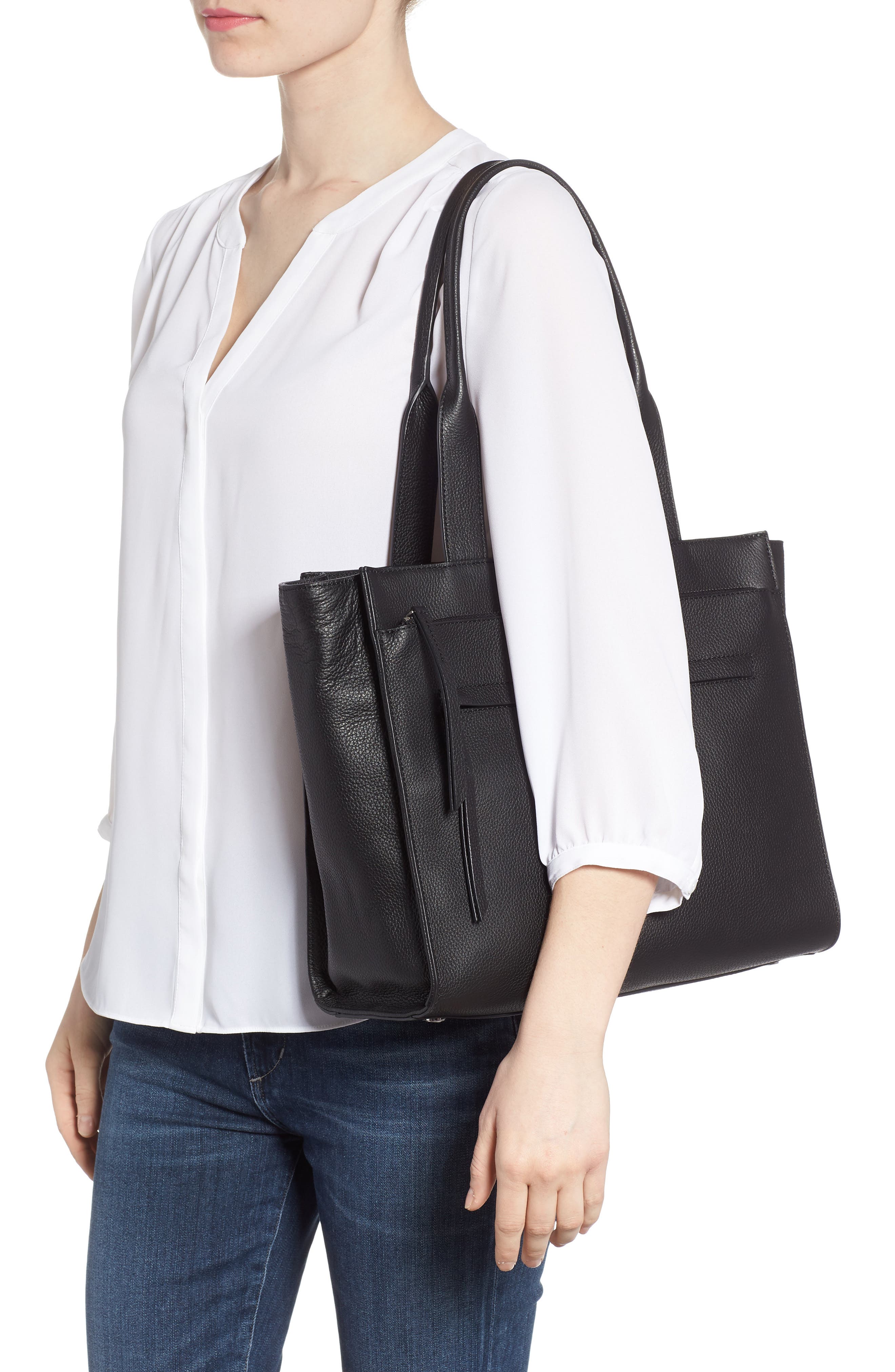 Nordstrom Finn Pebbled Leather Tote, Alternate, color, 