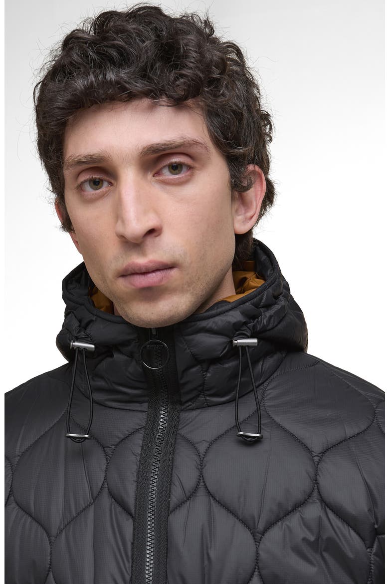Re-Engineered Hooded Quilted Jacket, Alternate, color, BLACK