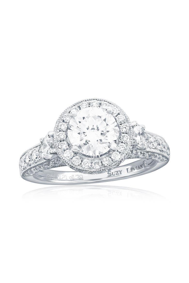 18K White Gold 1.21ct GIA-Certified Diamond & 0.88cttw Diamond Ring, Main, color, White Gold