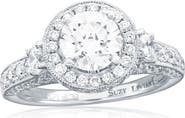 SOUZANA by Suzy Levian 18K White Gold 1.21ct GIA-Certified Diamond & 0.88cttw Diamond Ring