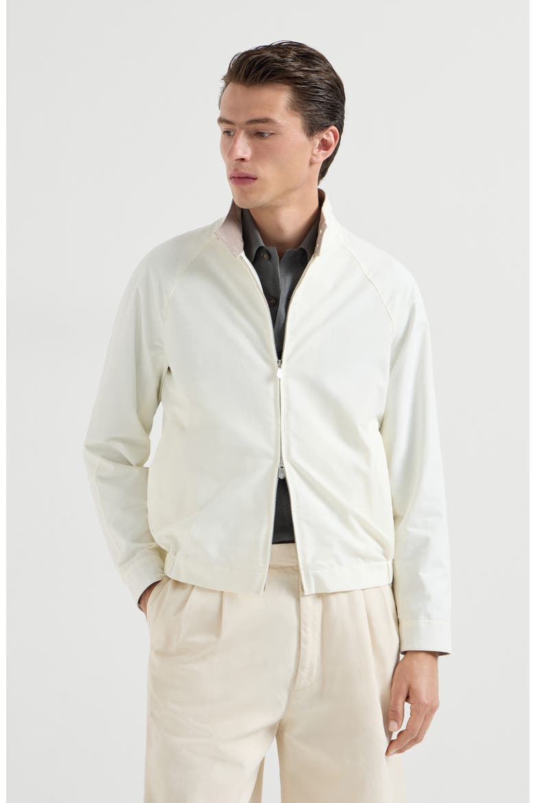 Gabardine outerwear jacket, Main, color, Off-White