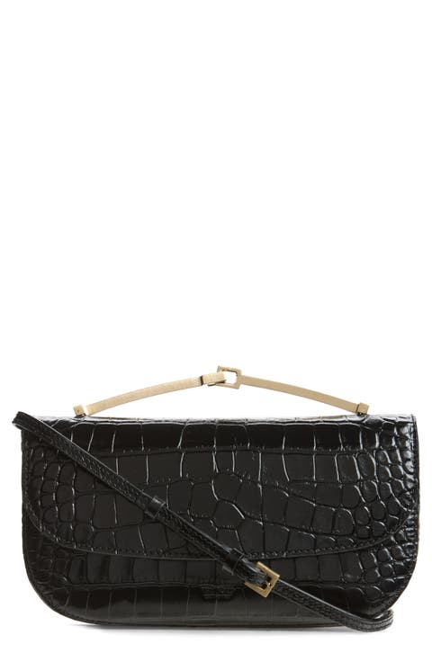 Arc Mini Croc Embossed Leather Crossbody Bag
