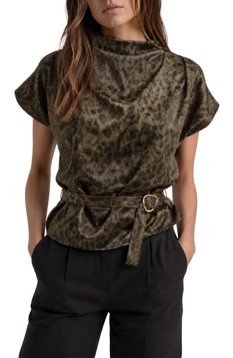 Belted Faux Suede Top