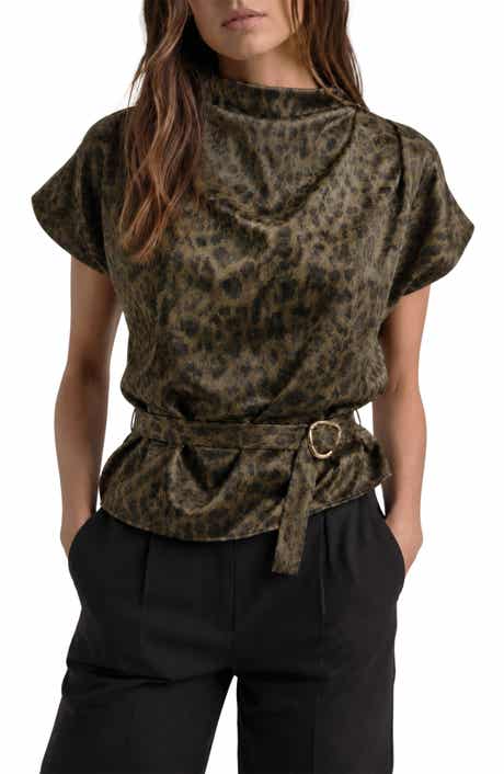Belted Faux Suede Top