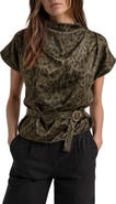 Love By Design Belted Faux Suede Top