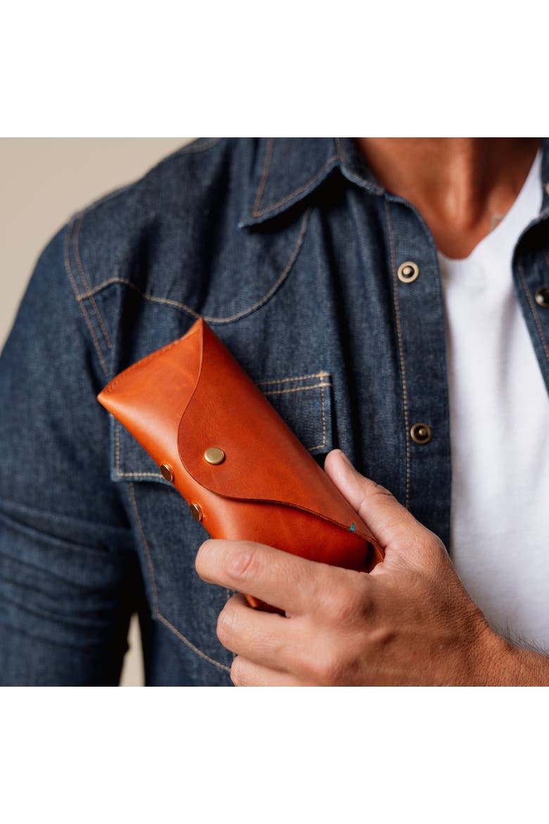 The Companion Horween Leather Sunglass Case, Alternate, color, English Tan