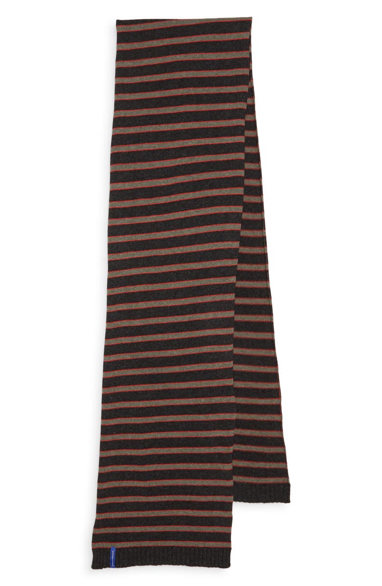 Paloma Wool Bela Stripe Extrafine Wool Scarf, Main, color, Dark Grey