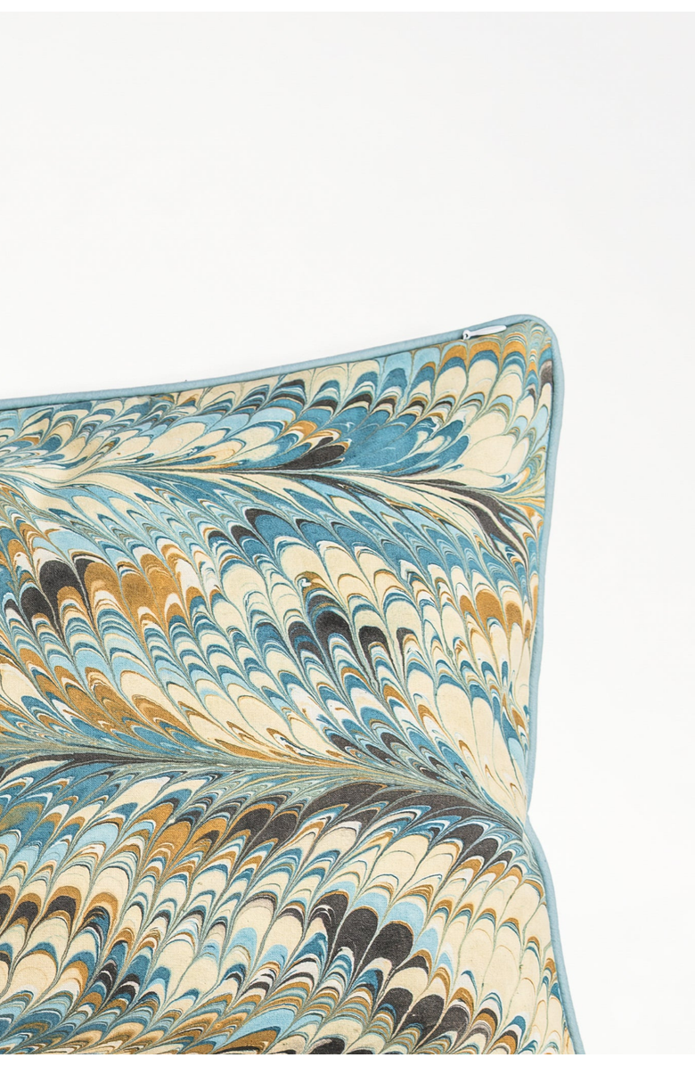 Inner Child Nila Feathers Hand-Marbled Pillow - Cover Only, Alternate, color, Nila