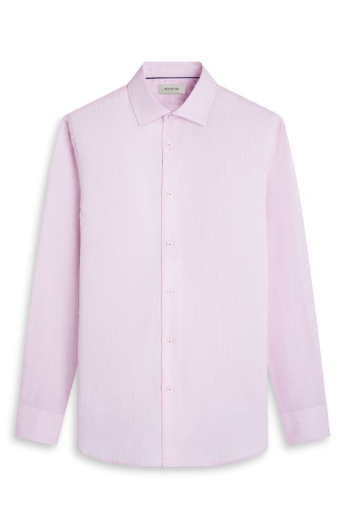 Bugatchi Axel Floral Jacquard Cotton Button-up Shirt In Dusty Pink
