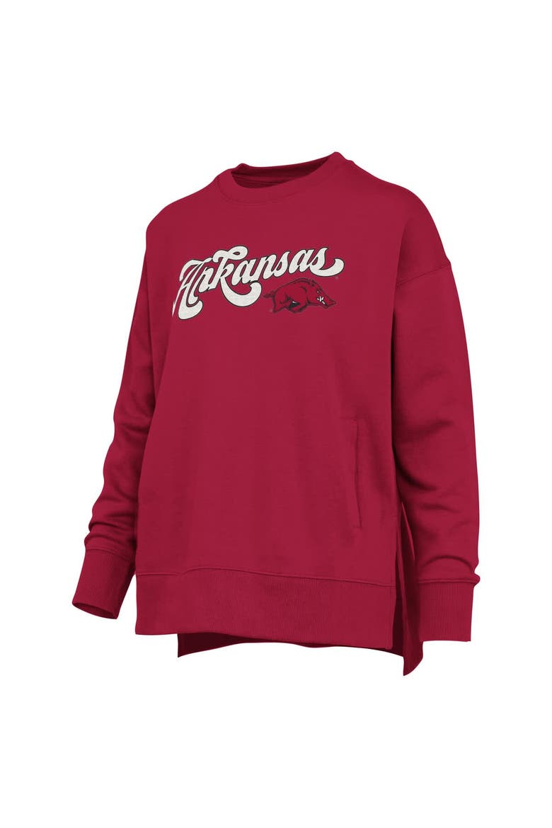 Women's Pressbox Cardinal Arkansas Razorbacks Bonanza Chenille Harper Script Sweatshirt, Alternate, color, Cardinal